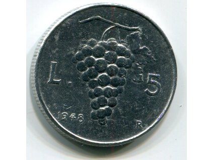 ITÁLIE. 5 lire 1948.