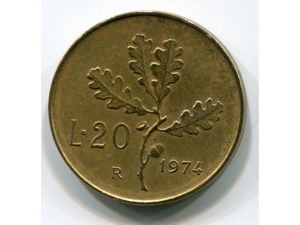 ITÁLIE. 20 lire 1974.