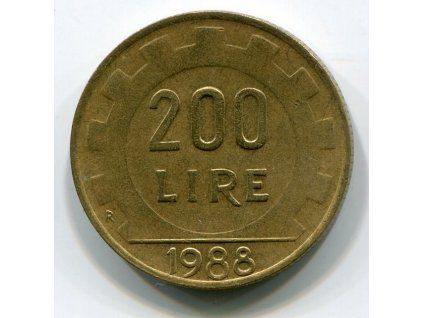 ITÁLIE. 200 lire 1988.