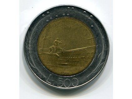 ITÁLIE. 500 lire 1987.
