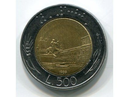 ITÁLIE. 500 lire 1989.