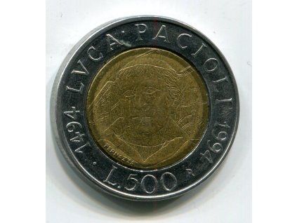 ITÁLIE. 500 lire 1994.