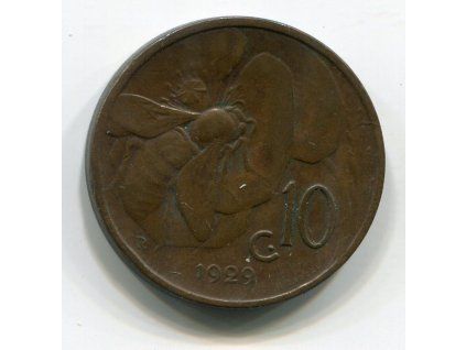 ITÁLIE. 10 centesimi 1929.