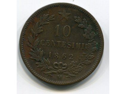 ITÁLIE. 10 centesimi 1862/M.