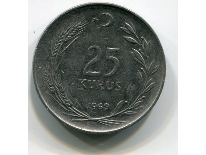 TURECKO. 25 kurus 1969. KM-892.3