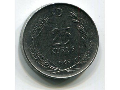 TURECKO. 25 kurus 1969. KM-892.3