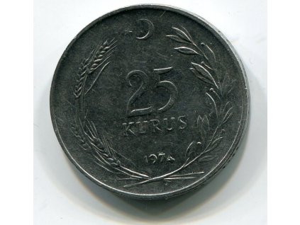 TURECKO. 25 kurus 1974.