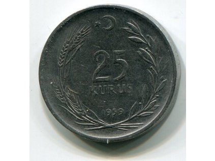 TURECKO. 25 kurus 1959.