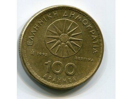 ŘECKO. 100 drachmes 1992. KM-159