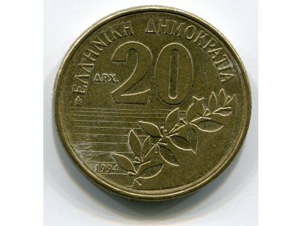 ŘECKO. 20 drachmes 1994.