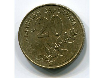 ŘECKO. 20 drachmes 1998.