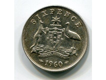 AUSTRÁLIE. 6 pence 1960. Ag.