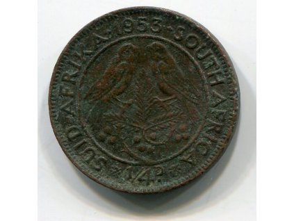 JIHOAFRICKÁ REPUBLIKA. 1/4 penny 1953.