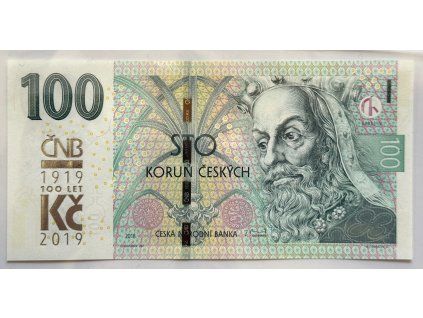 ČESKO. 100 korun 2018 s přetiskem ČNB. Série M 21. Hej. CZ 33.