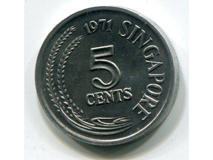 SINGAPUR. 5 cents 1971. Ryba.