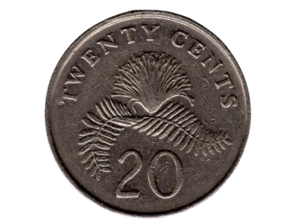 SINGAPUR. 20 cents 1991. KM-52