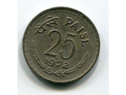 INDIE. 25 paise 1972, b.zn.