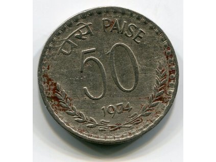 INDIE. 50 paise 1974. b.zn.