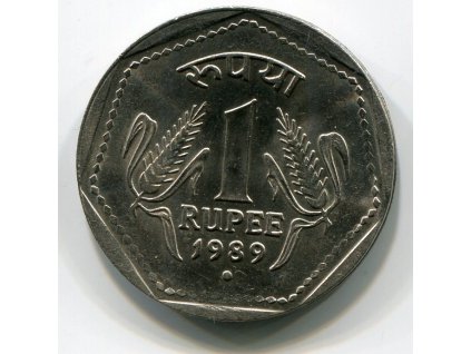 INDIE. 1 rupee 1989, tečka.