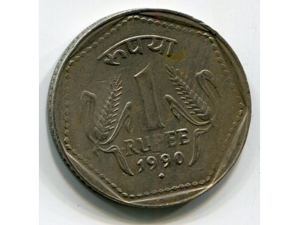INDIE. 1 rupee 1990, diamant.