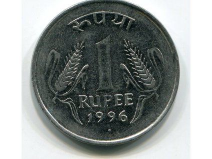 INDIE. 1 rupee 1996, tečka.
