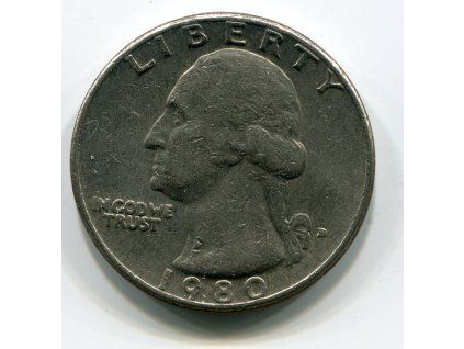 USA. 1/4 dollar 1980/D