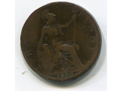 VELKÁ BRITÁNIE. Viktorie I. (1837 - 1901). 1/2 penny 1900.