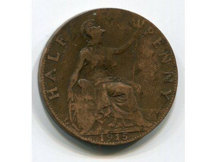 VELKÁ BRITÁNIE. 1/2 penny 1915. KM-809