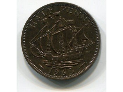 VELKÁ BRITÁNIE. 1/2 penny 1963.