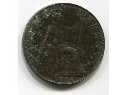 VELKÁ BRITÁNIE. 1 penny 1906. KM-794.2