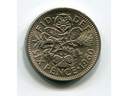 VELKÁ BRITÁNIE. 6 pence 1960.