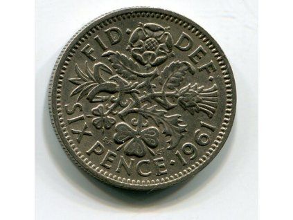 VELKÁ BRITÁNIE. 6 pence 1961.