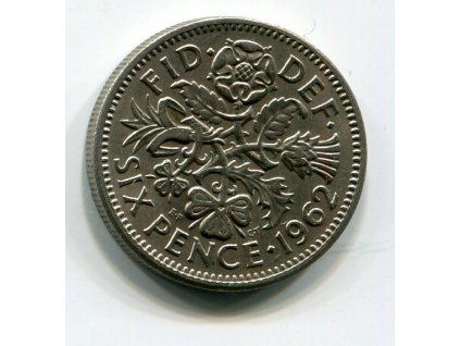 VELKÁ BRITÁNIE. 6 pence 1962.