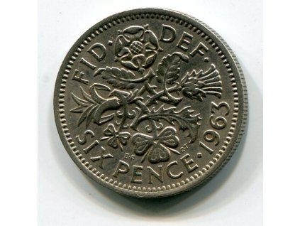 VELKÁ BRITÁNIE. 6 pence 1963.
