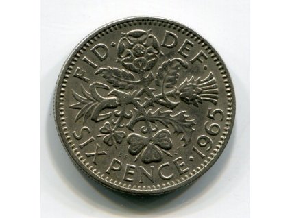 VELKÁ BRITÁNIE. 6 pence 1965.