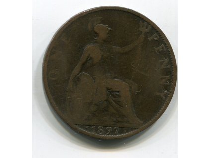 VELKÁ BRITÁNIE. 1 penny 1897.