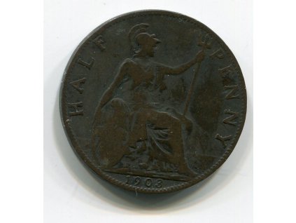 VELKÁ BRITÁNIE. 1/2 penny 1903. KM-793.2