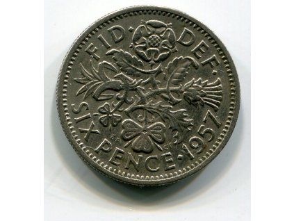 VELKÁ BRITÁNIE. 6 pence 1957. KM-903
