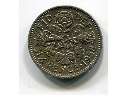 VELKÁ BRITÁNIE. 6 pence 1958. KM-903