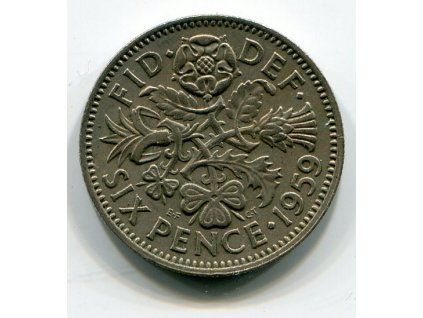 VELKÁ BRITÁNIE. 6 pence 1959.