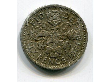 VELKÁ BRITÁNIE. 6 pence 1961.