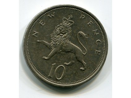 VELKÁ BRITÁNIE. 10 pence 1976.