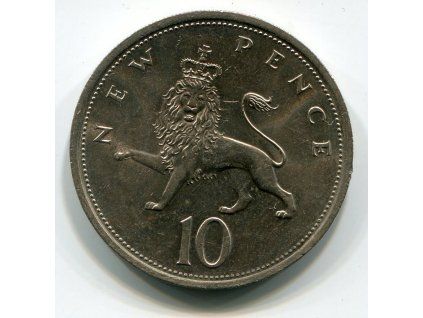 VELKÁ BRITÁNIE. 10 pence 1977.
