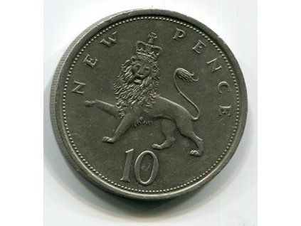 VELKÁ BRITÁNIE. 10 pence 1975.