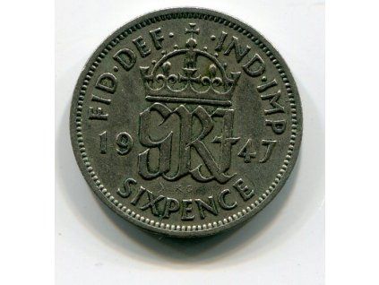 VELKÁ BRITÁNIE. 6 pence 1947.