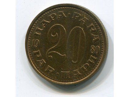 JUGOSLÁVIE. 20 para 1980.