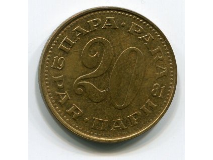 JUGOSLÁVIE. 20 para 1981.
