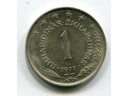 JUGOSLÁVIE. 1 dinar 1977.
