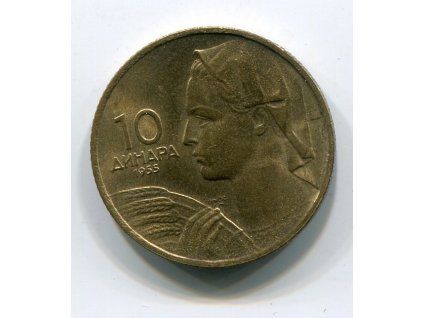 JUGOSLÁVIE. 10 dinara 1955.