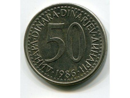 JUGOSLÁVIE. 50 dinara 1986.